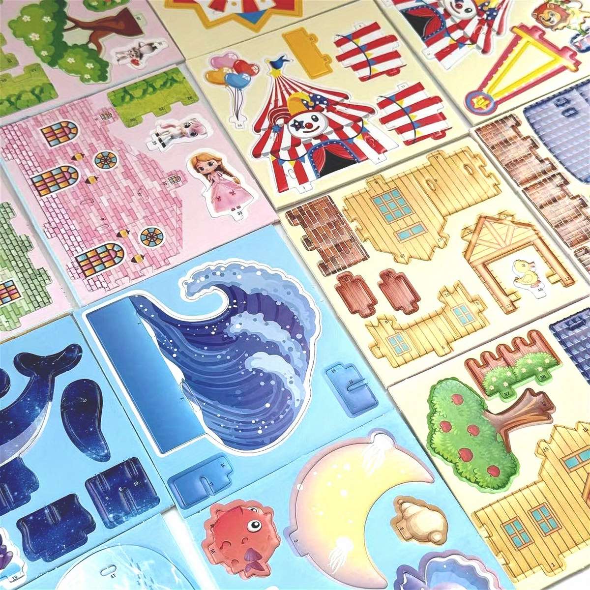 3D Building Model Puzzle Set Model Random Style Quantity 4 Pcs