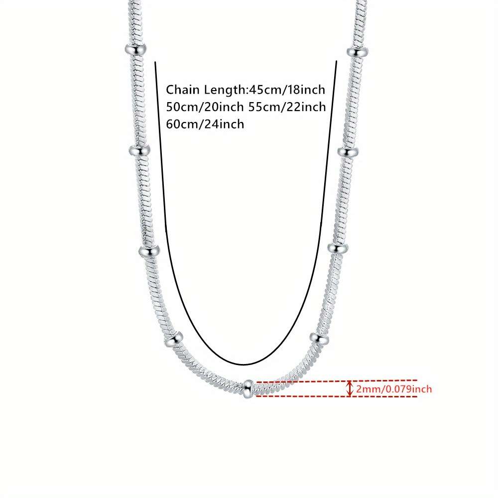Rhinestone Stylish Plated Snake Chain Silver