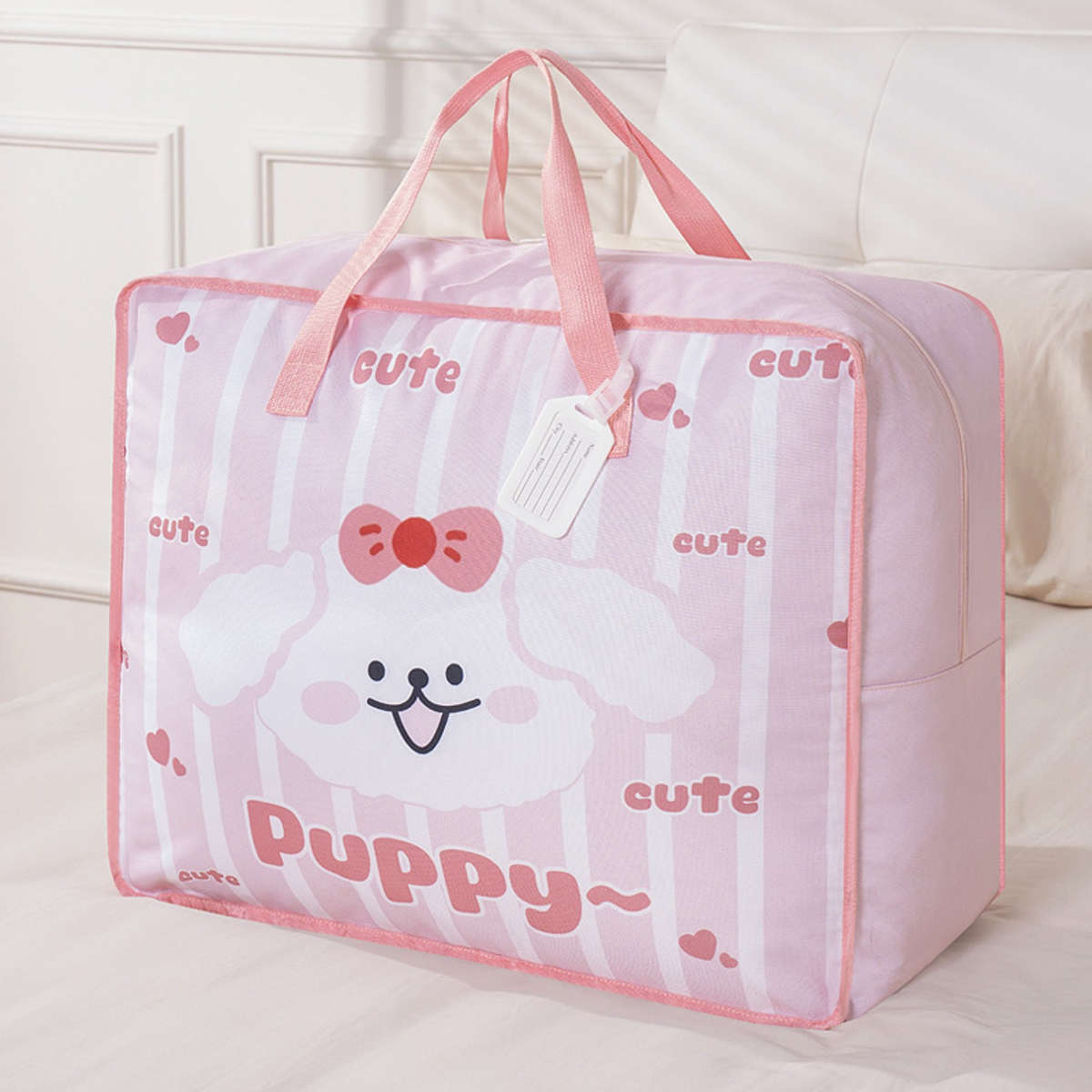 2Pcs Large Quilt Blanket Organizer Totes Organizer Pink 2Pcs