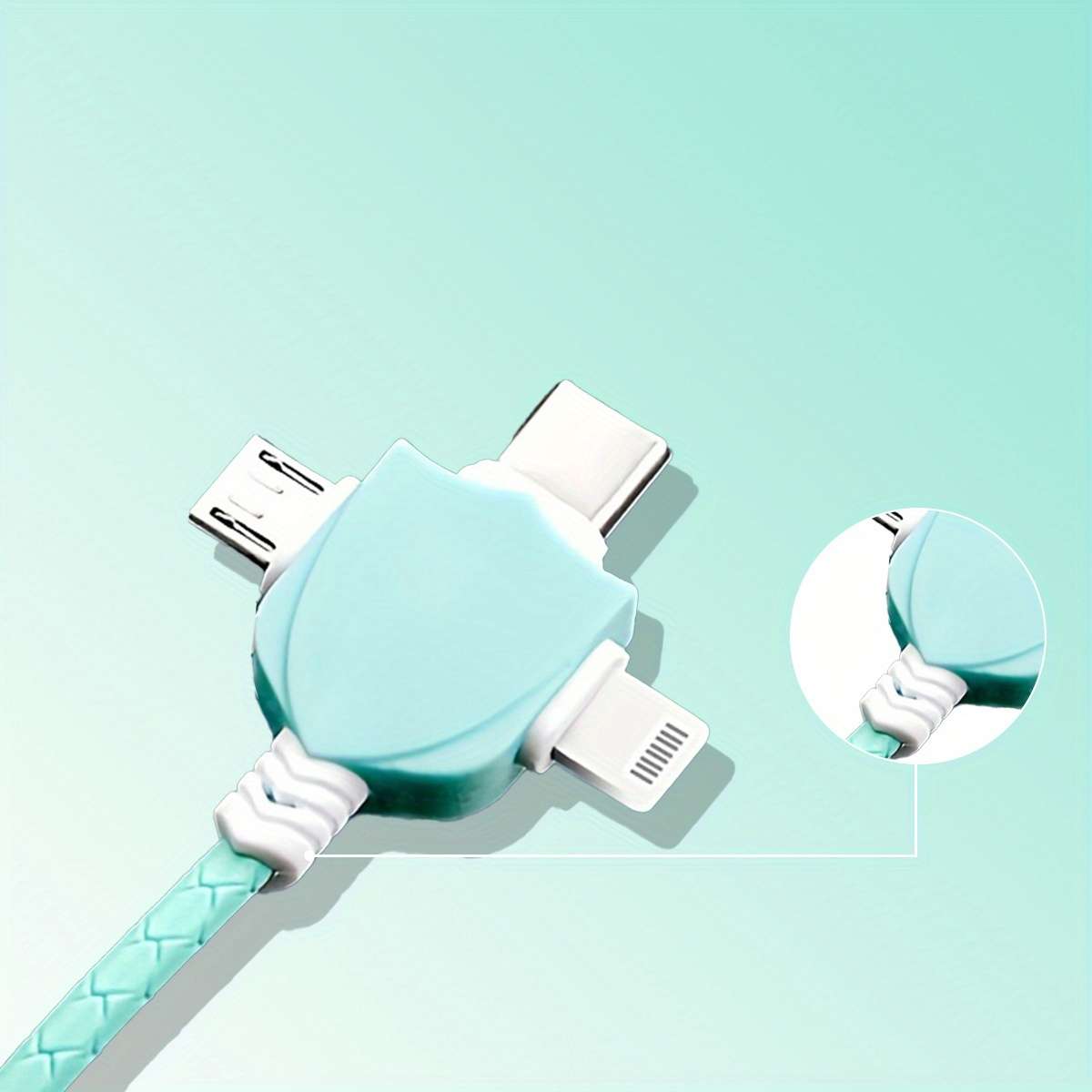 1pc Shield Silicone Data Cable 3-1 Mfi Certification Compatible with Multiple Devices Not Easy