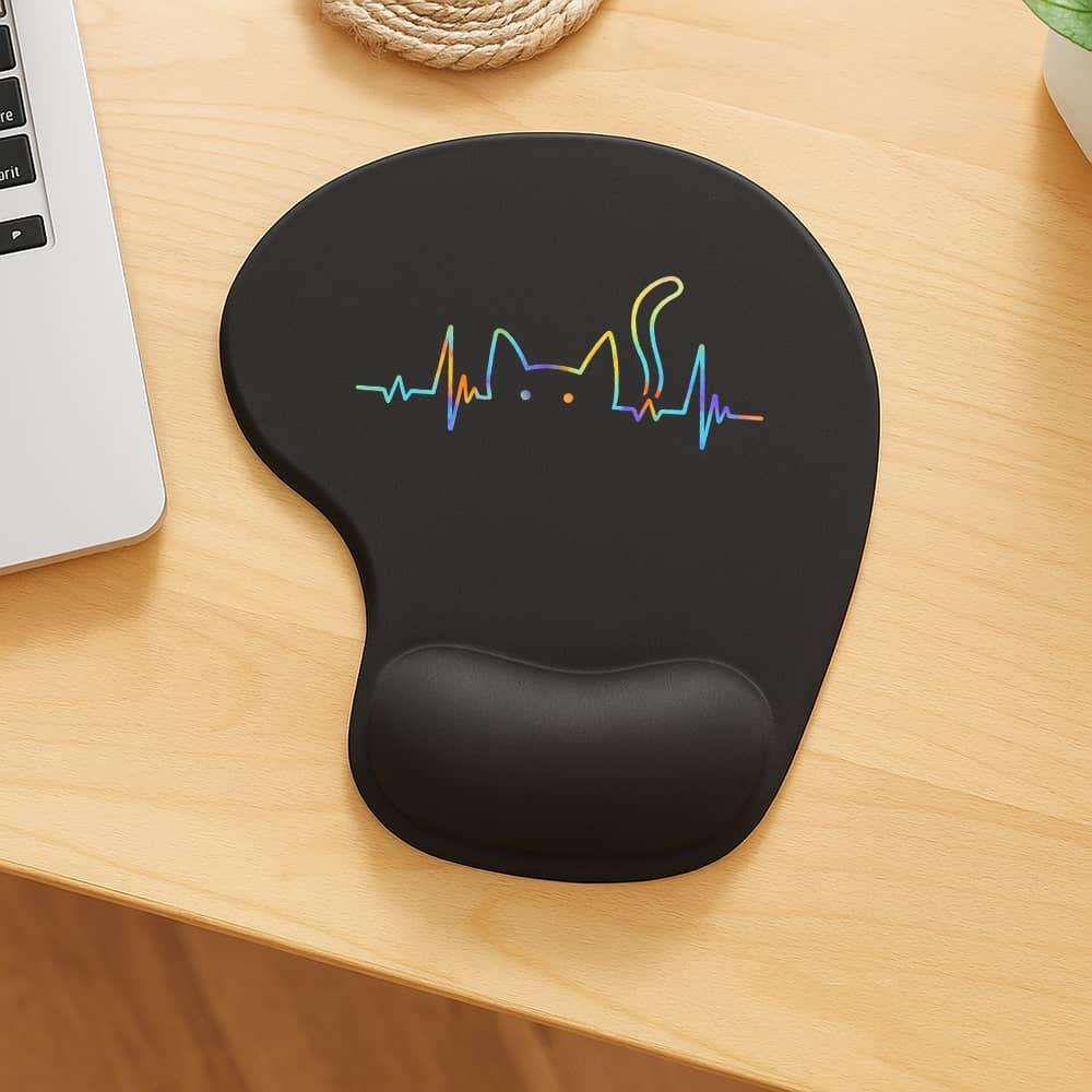 Professional EcoFriendly Heartbeat Mouse With Wrist Rest For Study Room Pink