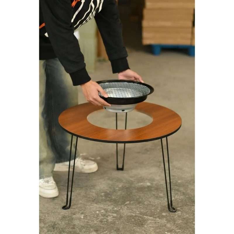 Outdoor Camping Portable Table Multi Functional Barbecue Griller Polished