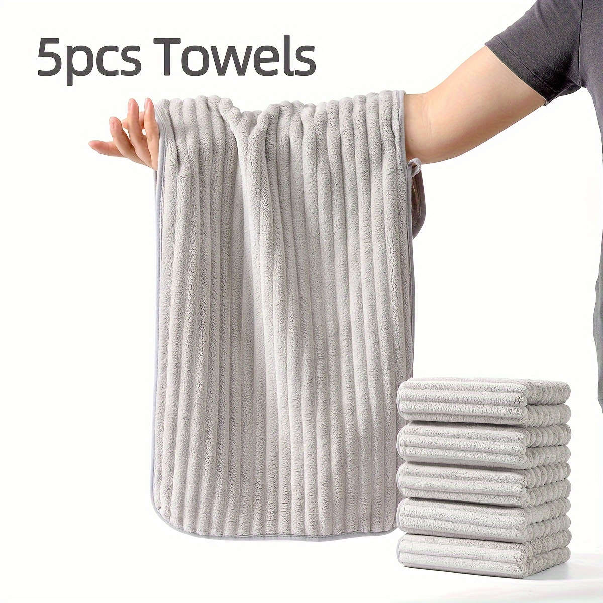 5Pcs Dark Microfiber High Hand Towels Stripe Comfortable Quality Soft Candy