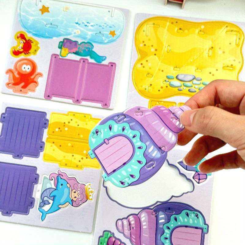 3D Building Model Puzzle Set Model Random Style Quantity 4 Pcs