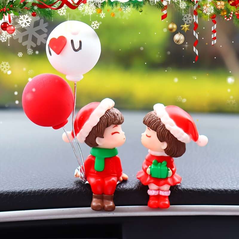 Car Interior Decor 2Pcsstyle Christmas Doll Balloon