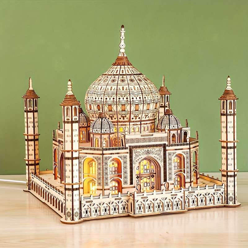 3D Building Model Puzzle Set Model Taj Mahal