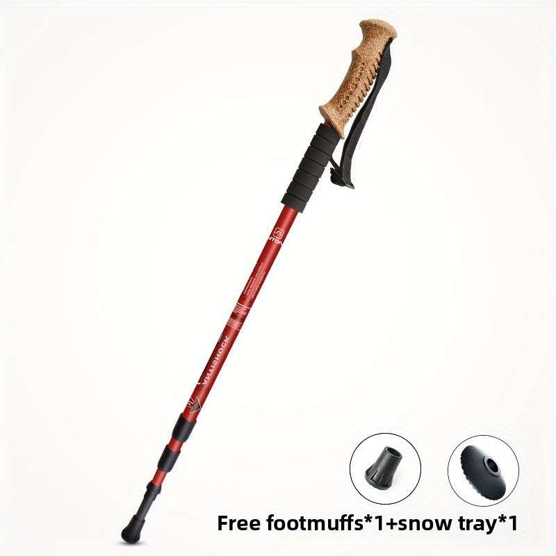 Premium Aluminum Alloy Summer Hiking Pole Camping Cork Handle Stick Outdoor