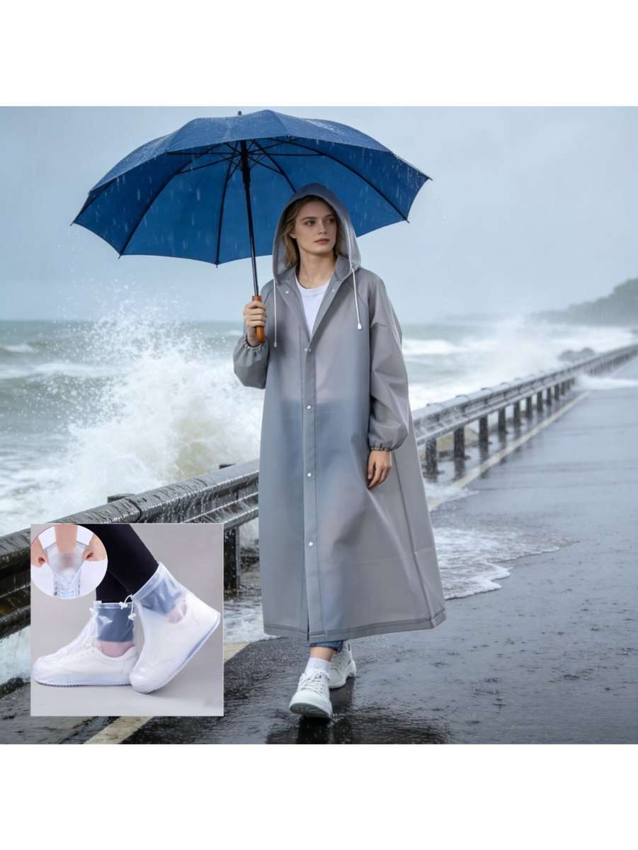 Raincoat Grey Size Asian Xl