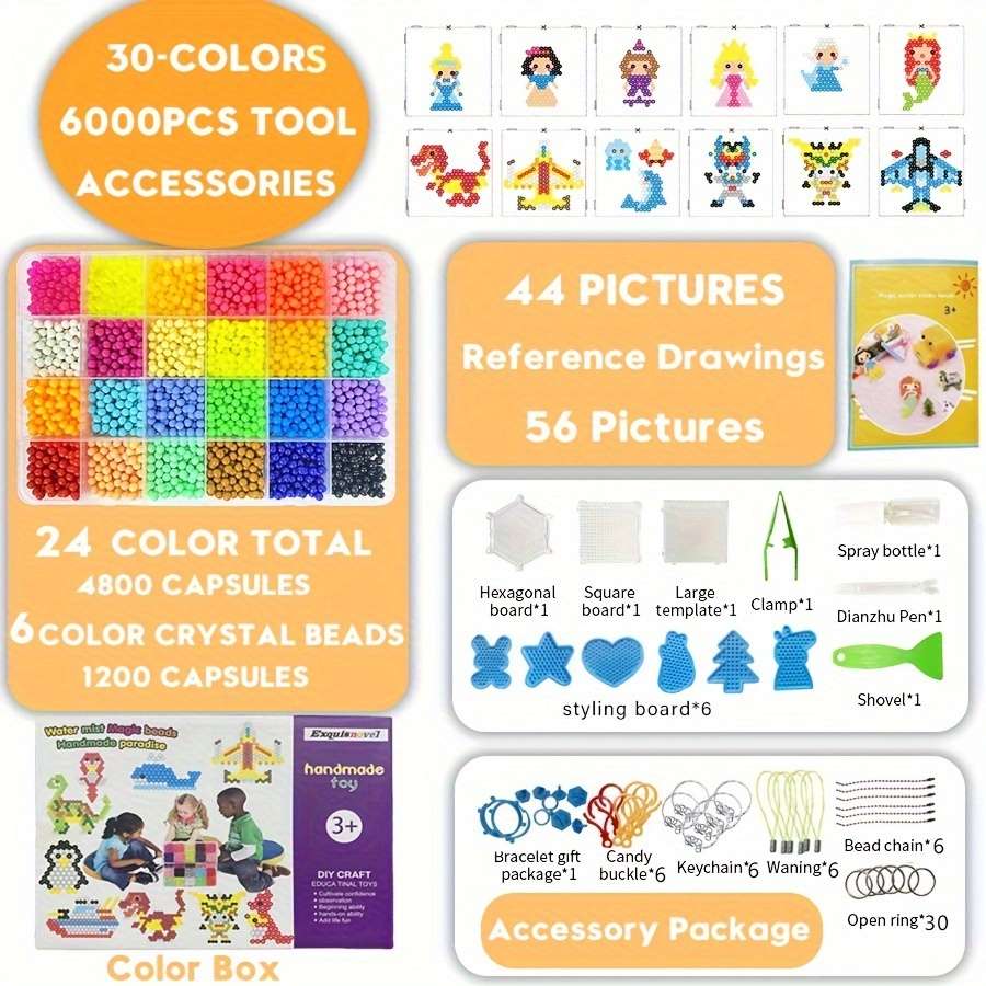 Perler Bead Set 30 Colors 6000 Pieces Exquisite Gift Box