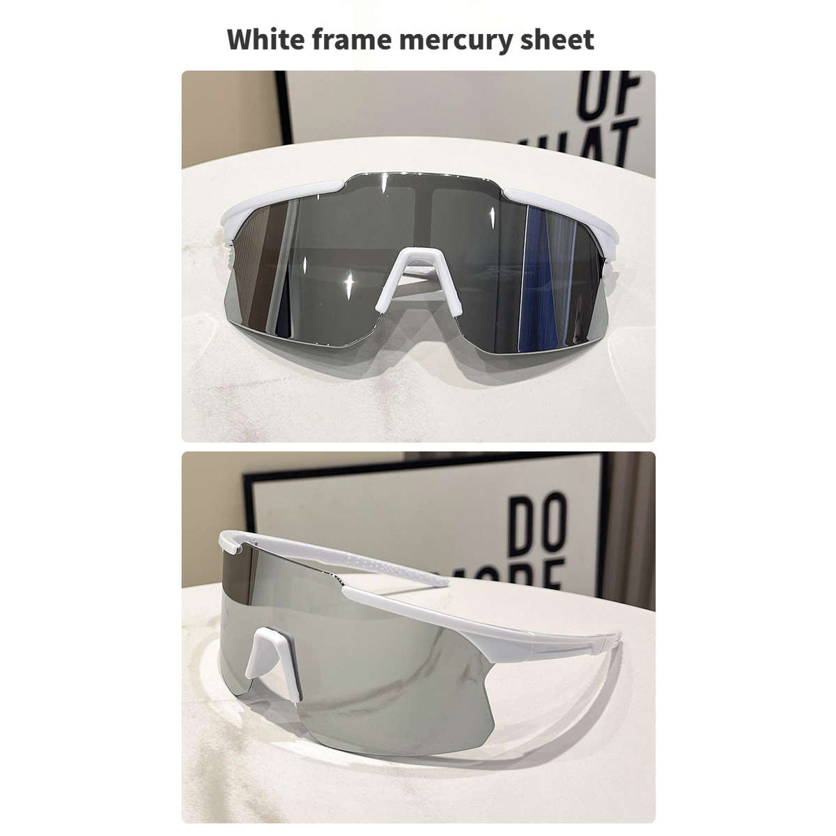 Cycling Glasses Color White Frame Blue Mercury  Black Frame Mercury