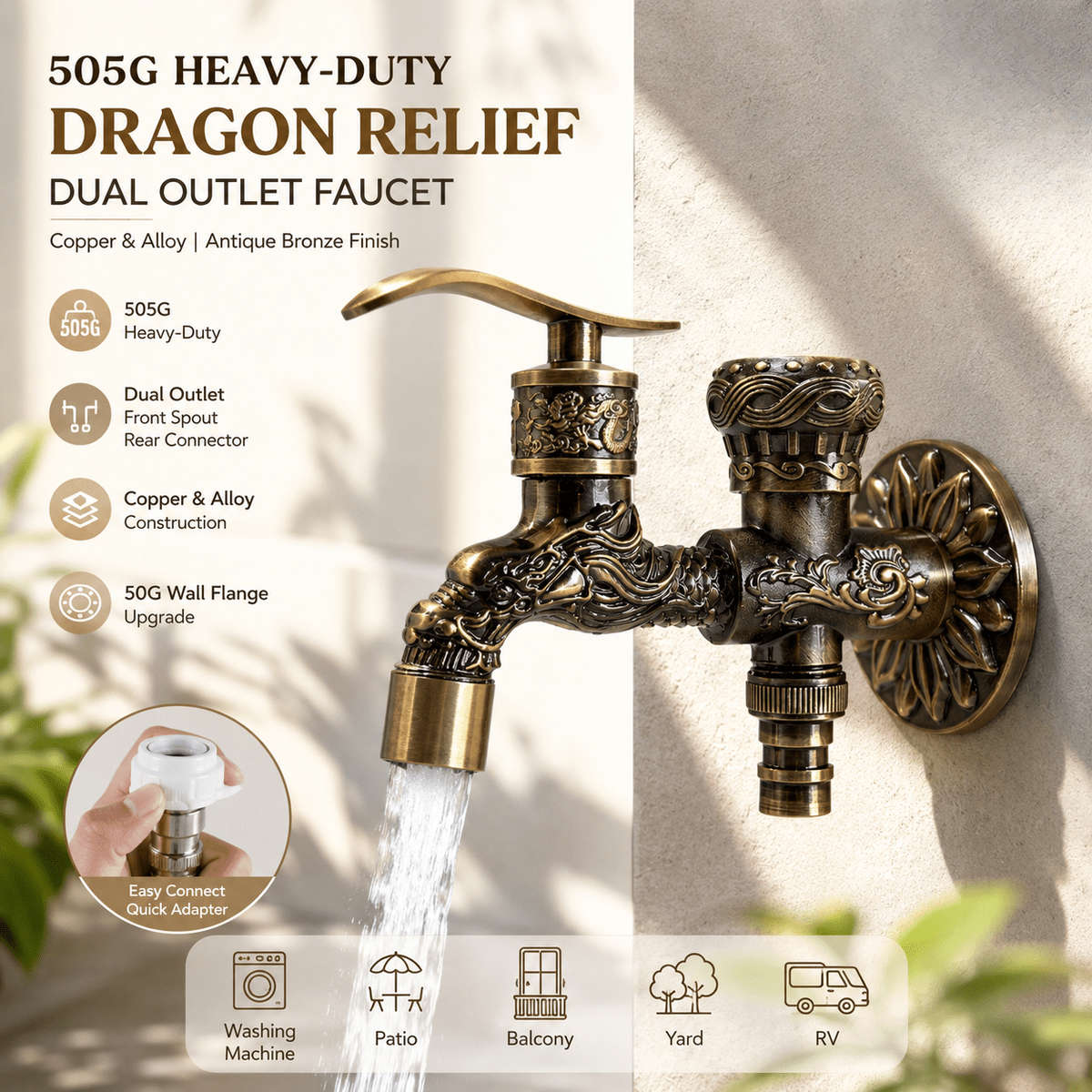 Faucet Dragon Embossed