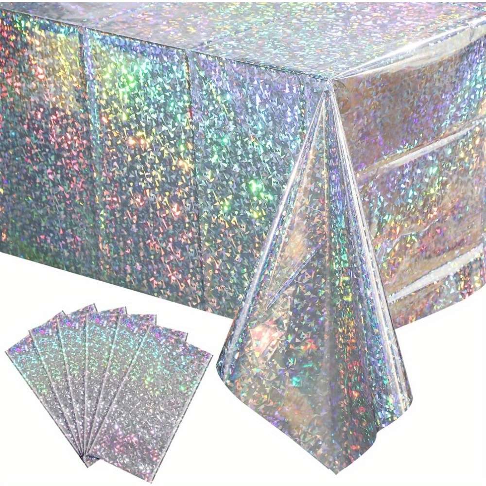 Christmas Tablecloth Color Rainbow Silver 3 Pack