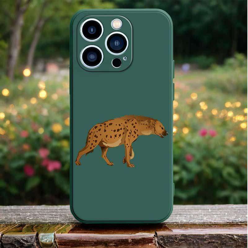 1Pc Black For iPhone 16 Pro Max African Wild Dog Phone Case