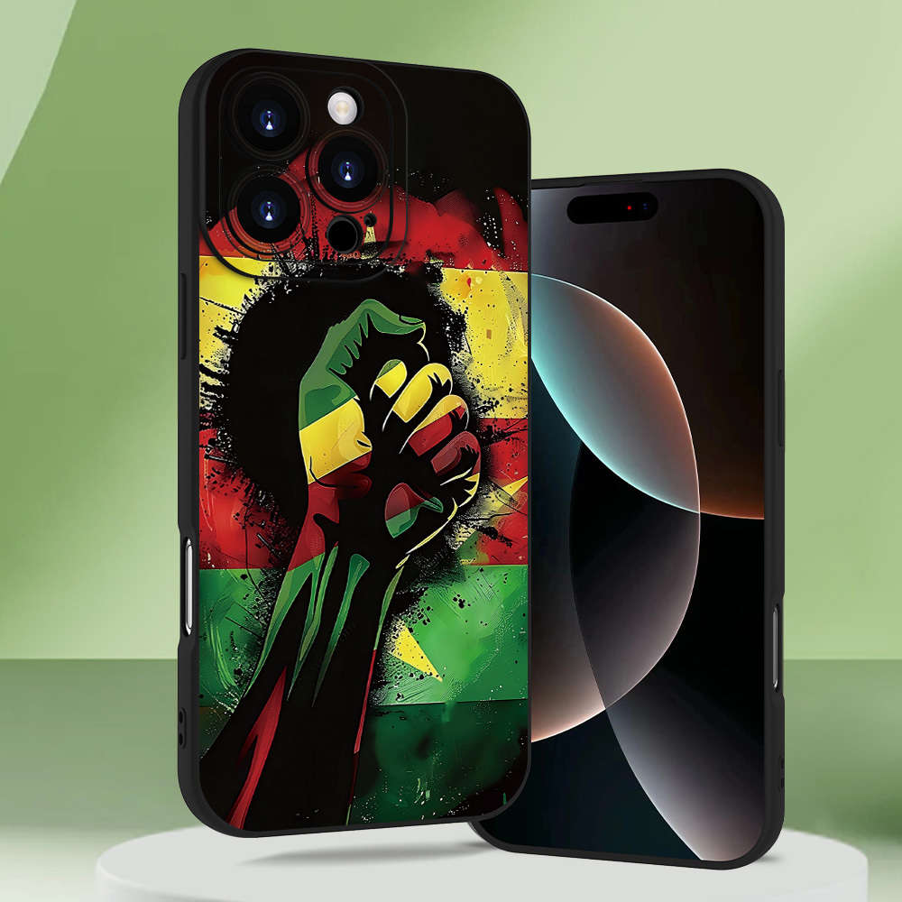 1Pc Black For iPhone 7 Plus 8 Plus Power Fist Flag Pattern Phone Case