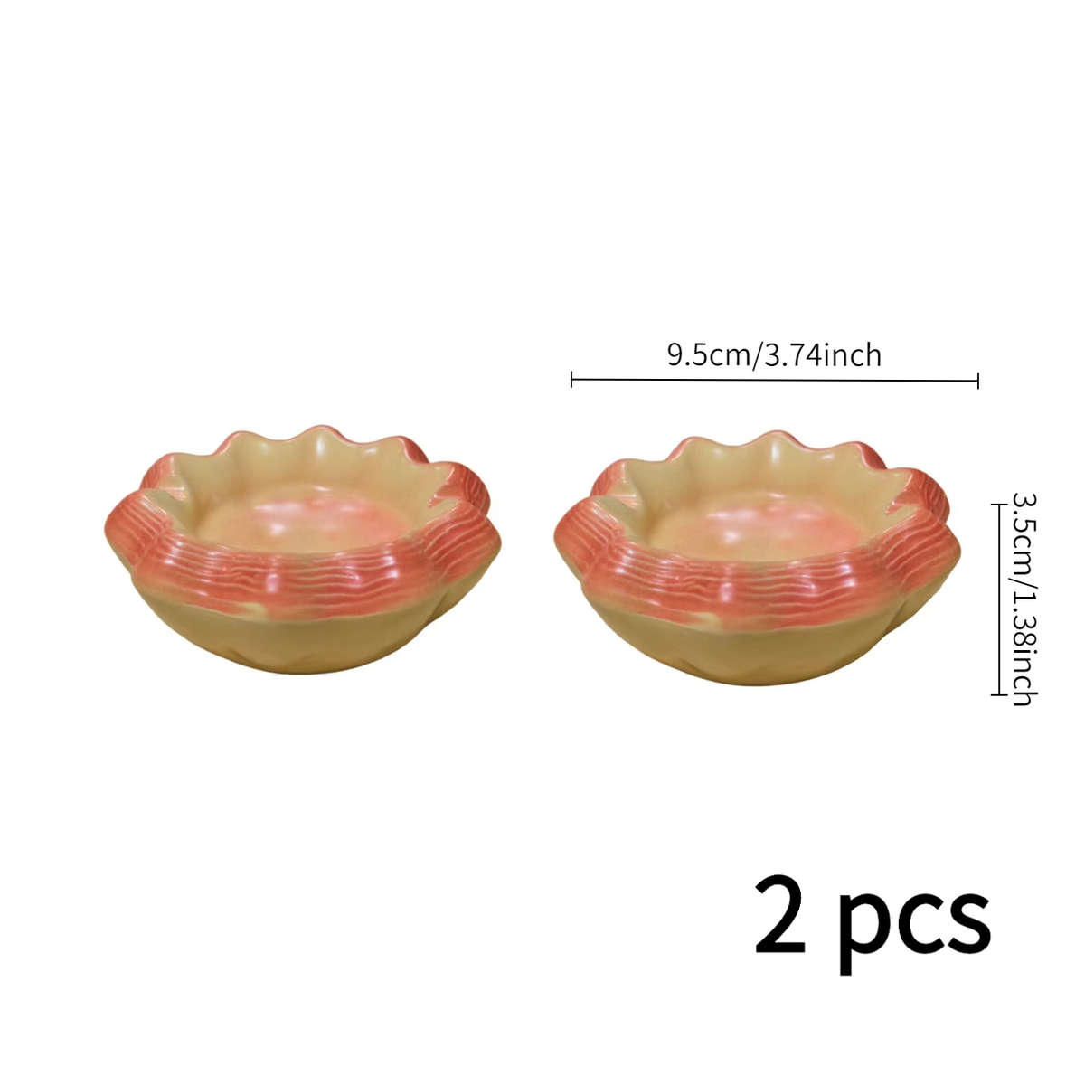 2PCS Classic Creative Egg Tart Crust Shaped Ashtray Cute Ceramic Ashtray 2pcs