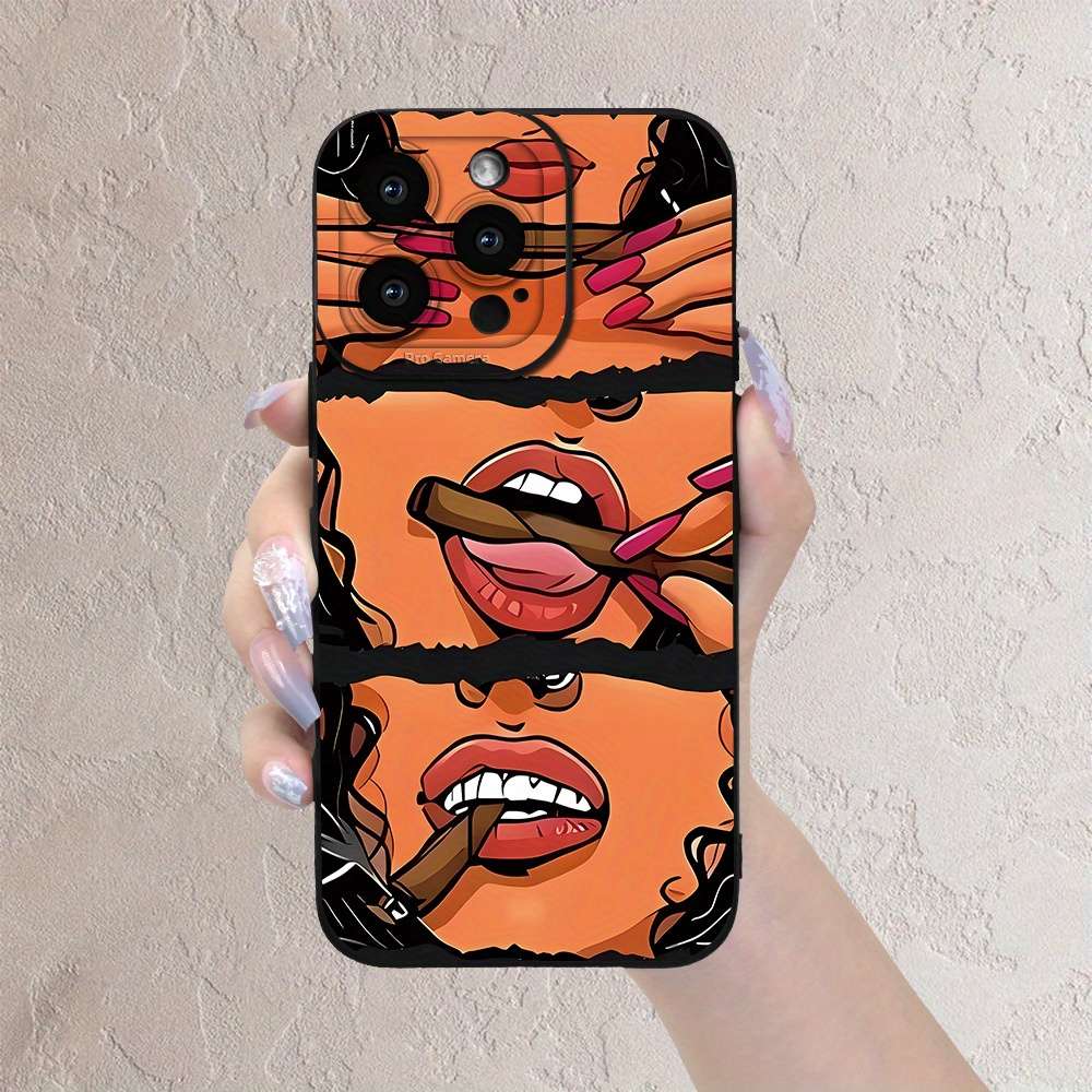 1Pc Black For iPhone 12 Mini Unique Cartoon Design Phone Case