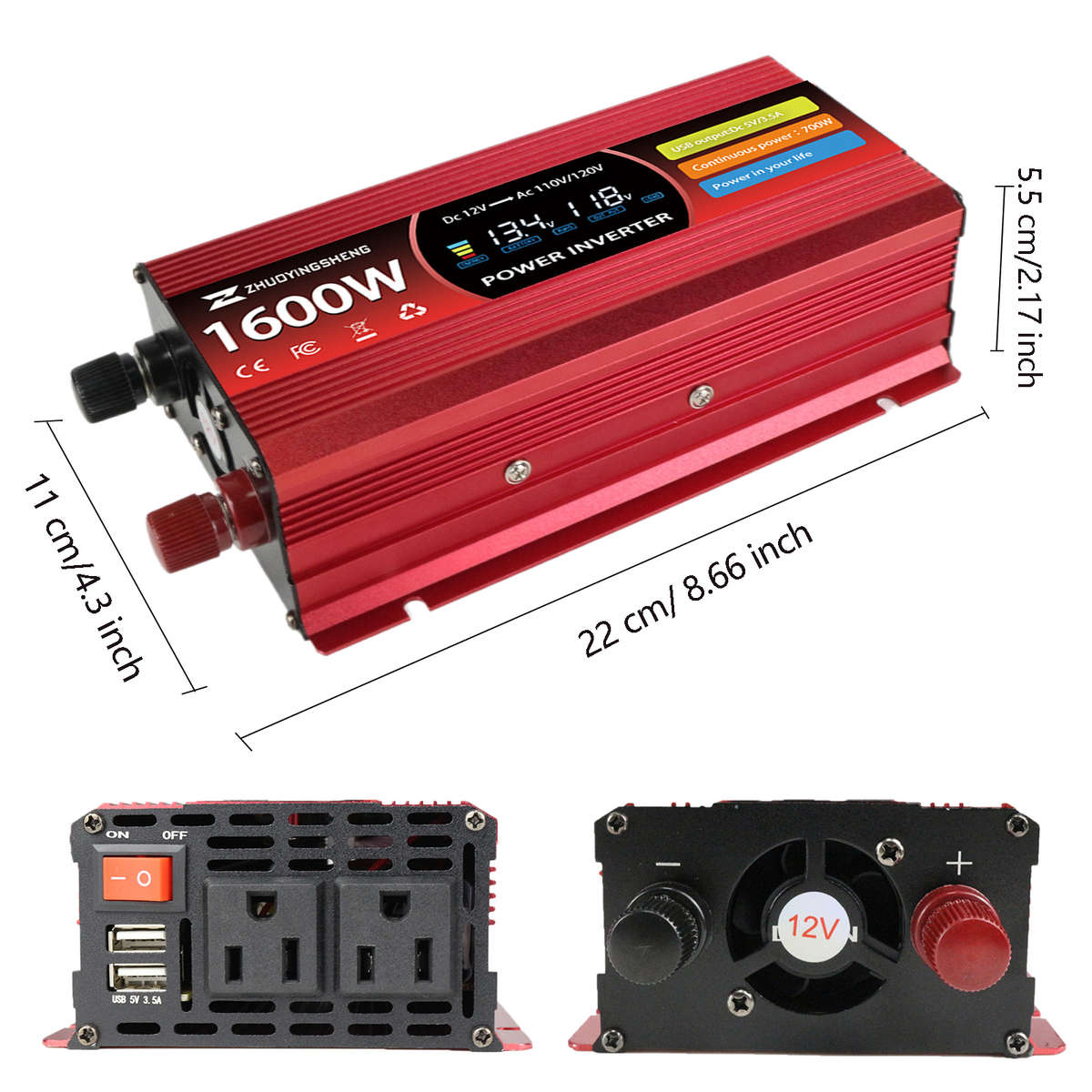 Inverter Model 2500W1000W Continuous Us