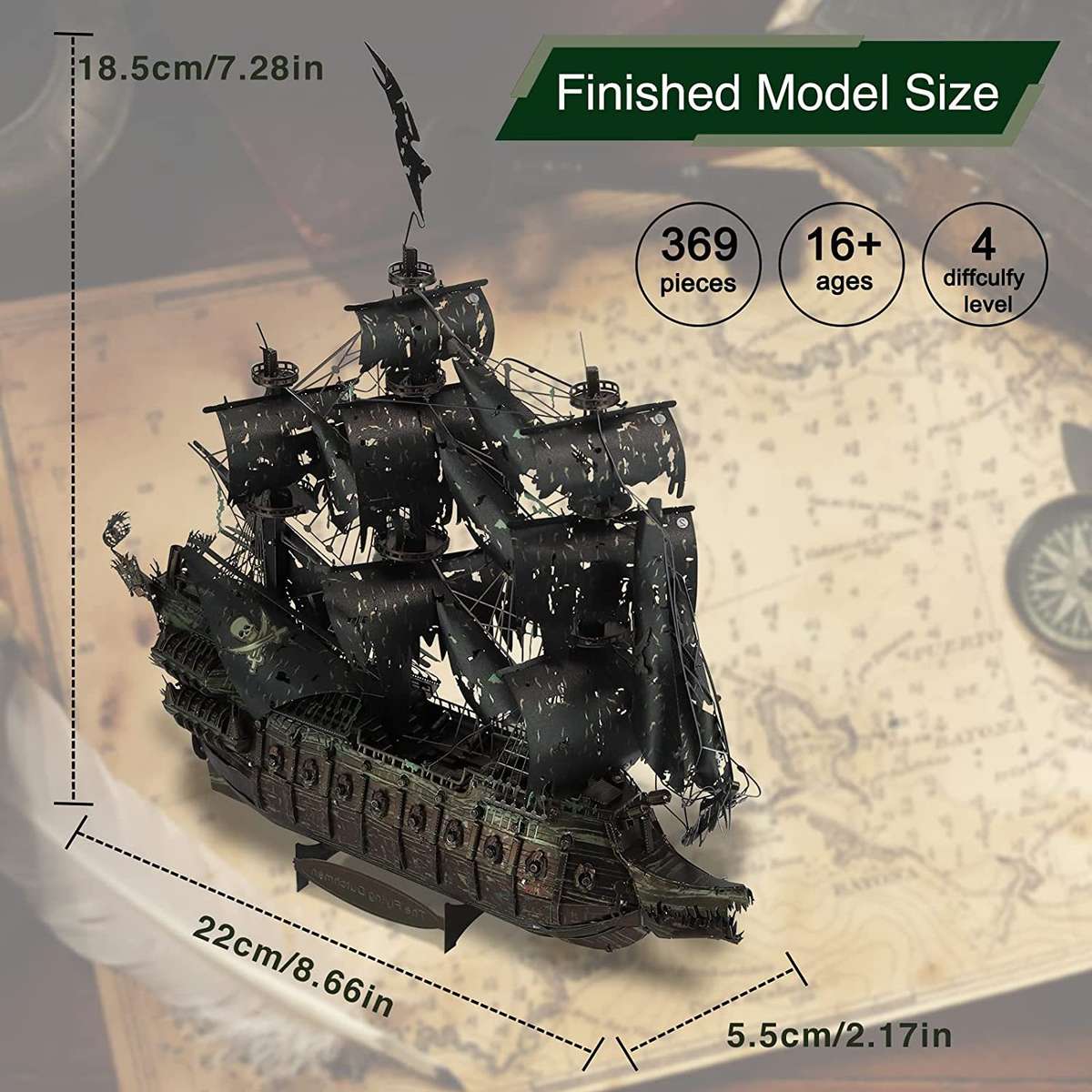 3D Jigsaw Puzzle Model Ship Style Black Pearl Quantity One Box