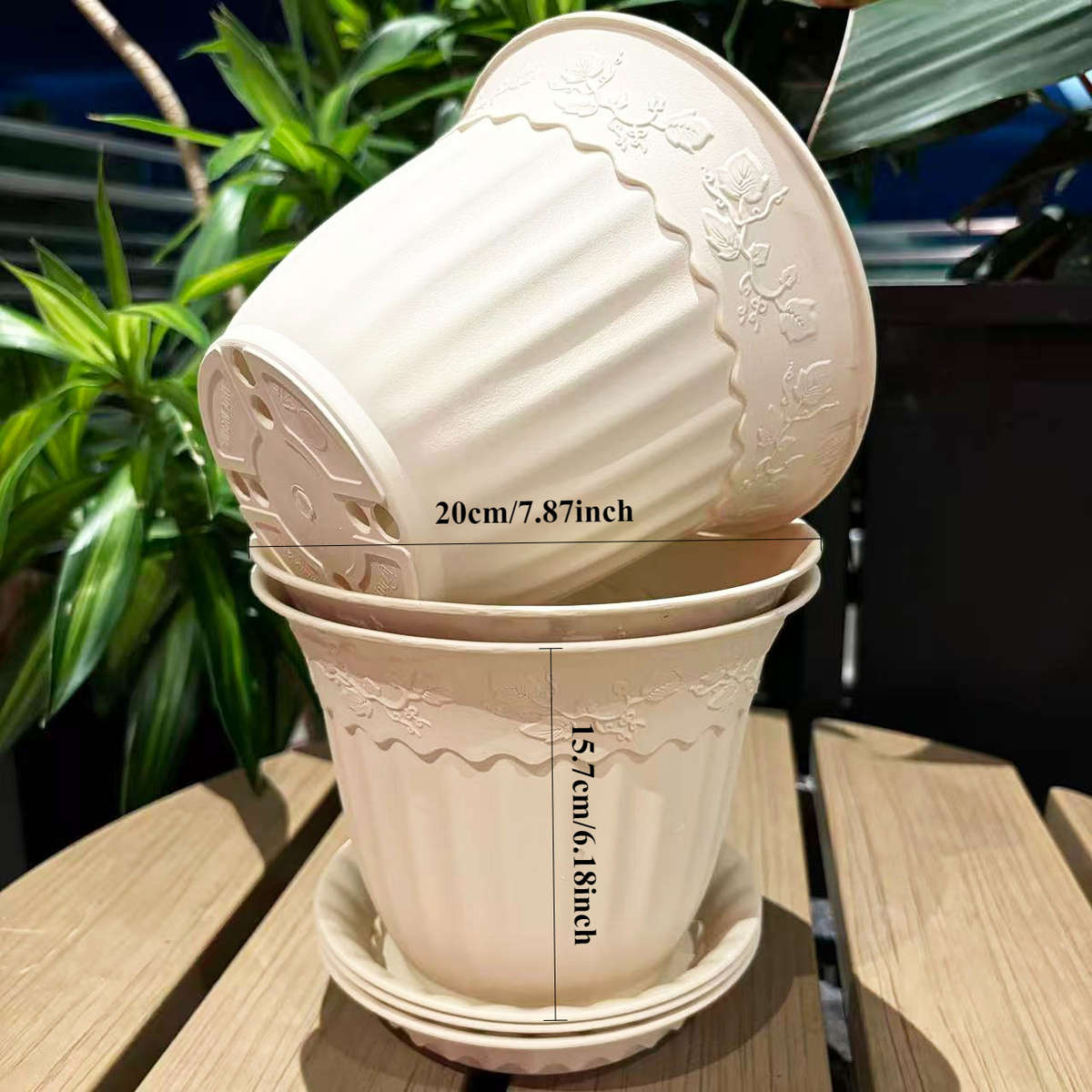 Flowerpot Size 20.32 Cm Pot Plus Tray Quantitymilan Yellow 3Pack
