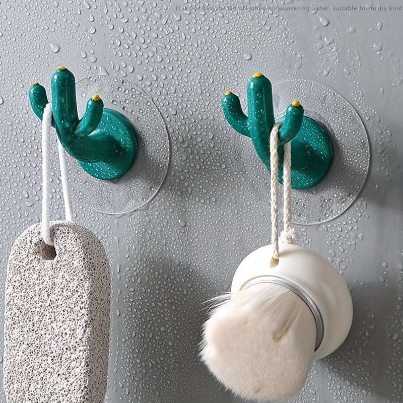 2 Pack Cactus Wall Hooks Casual Style Plastic Wall Mounted Quantity 2pcs