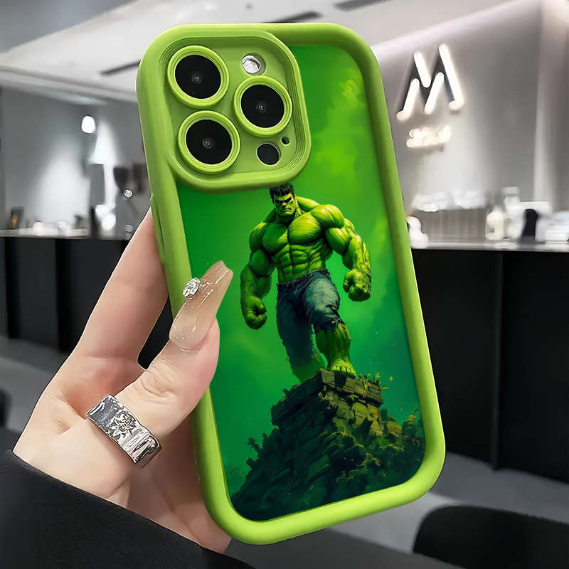 1Pc Green For iPhone 15 Hulk Green Phone Case