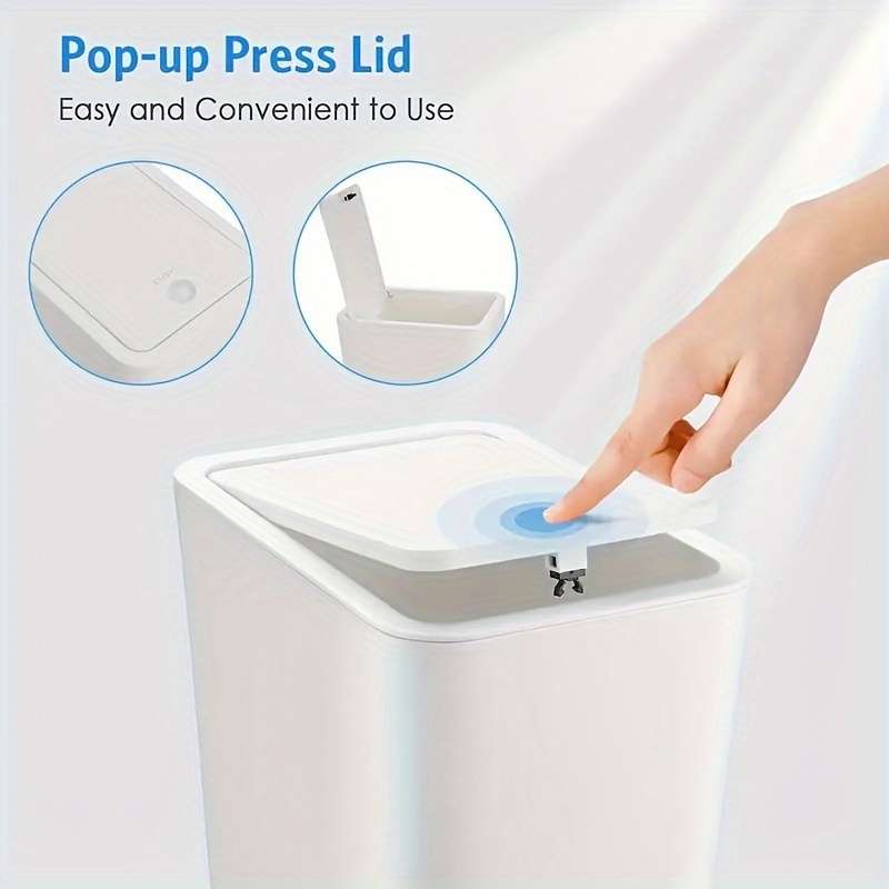 Garbage Can Color 10L Trash Can White Qq