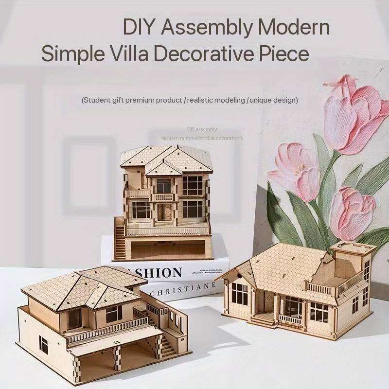 3D Building Model Puzzle Set Size Two Storey Villa