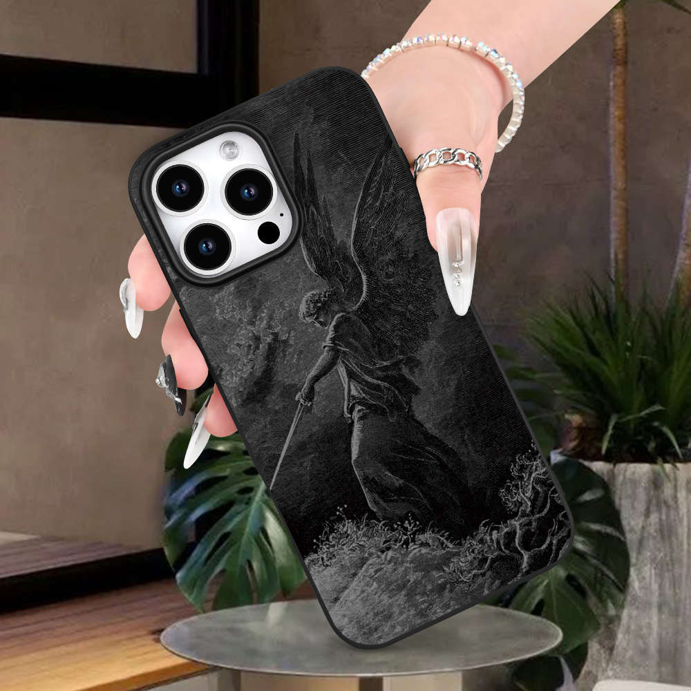 1Pc Black For iPhone 7 Angel Design Phone Case