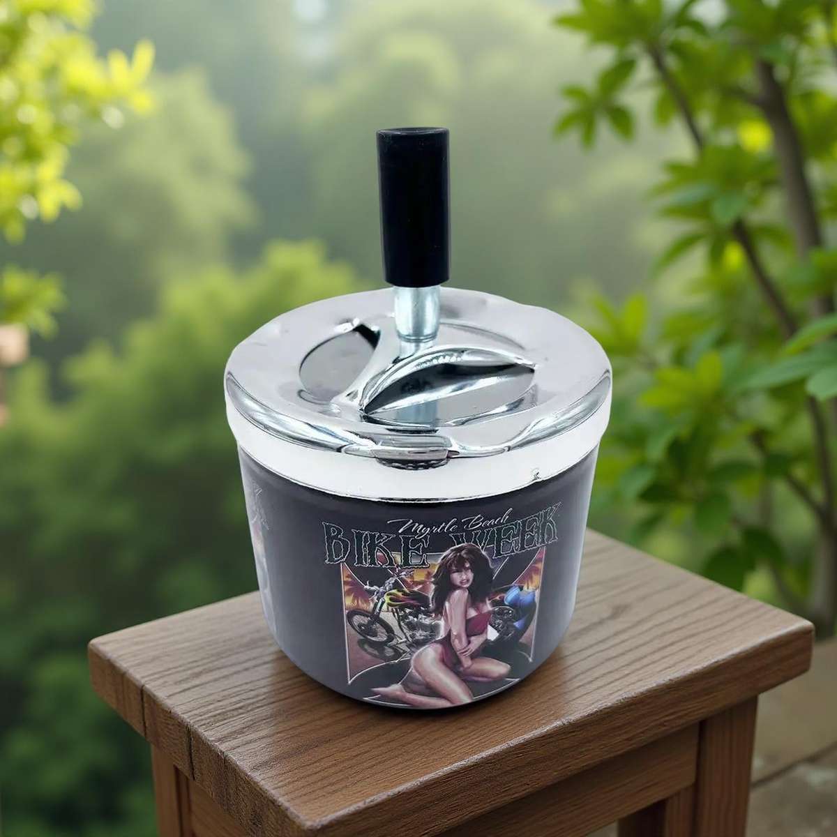Heavy Duty Vintage Metal Ashtray With Windproof Rotating Lid Heavy Duty Beauty