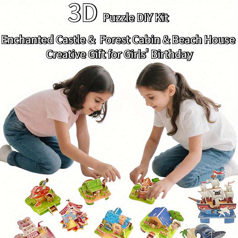 3D Building Model Puzzle Set Model Random Quantity 4 Pcs