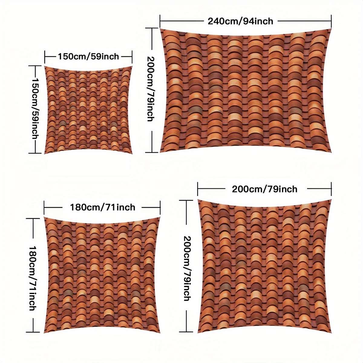 Roof Tile Pattern Polyester Sunshade 1.8x1.8m