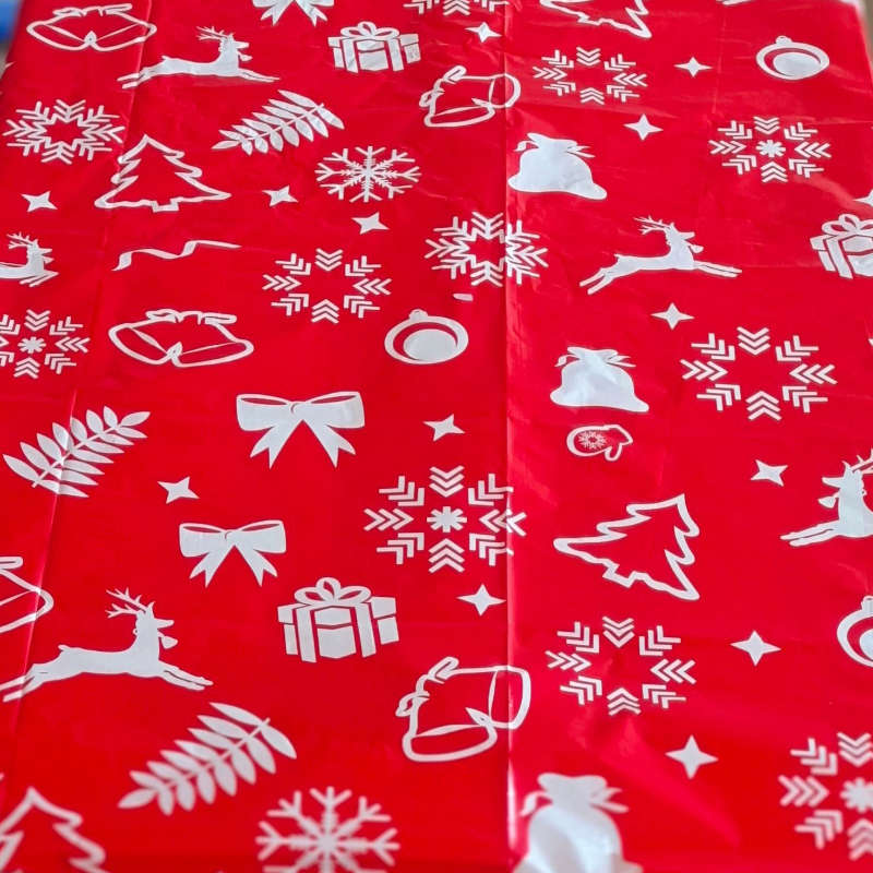 Christmas Tablecloth Color White Size 1X2.7