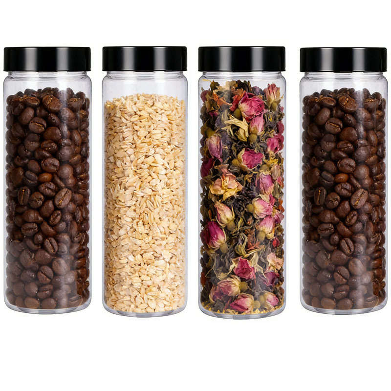 Sealed Jar Color Black Cover Quantity4 Pcs 2 Containers  2 Lids
