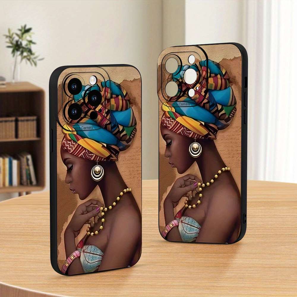 1Pc Black For iPhone 13 African Woman Phone Case