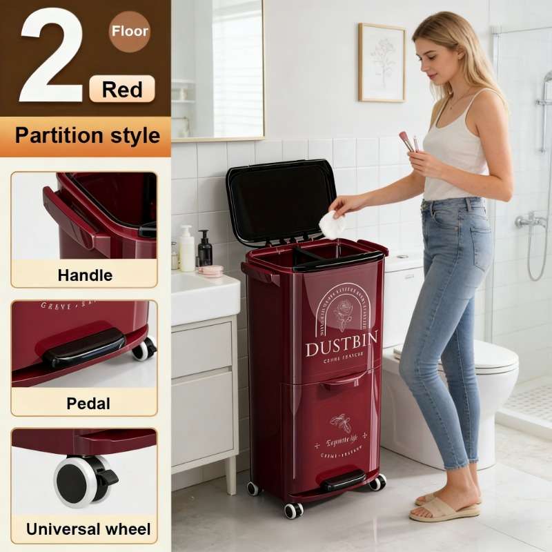 Garbage Can Color Rose Red Modelgoaj2
