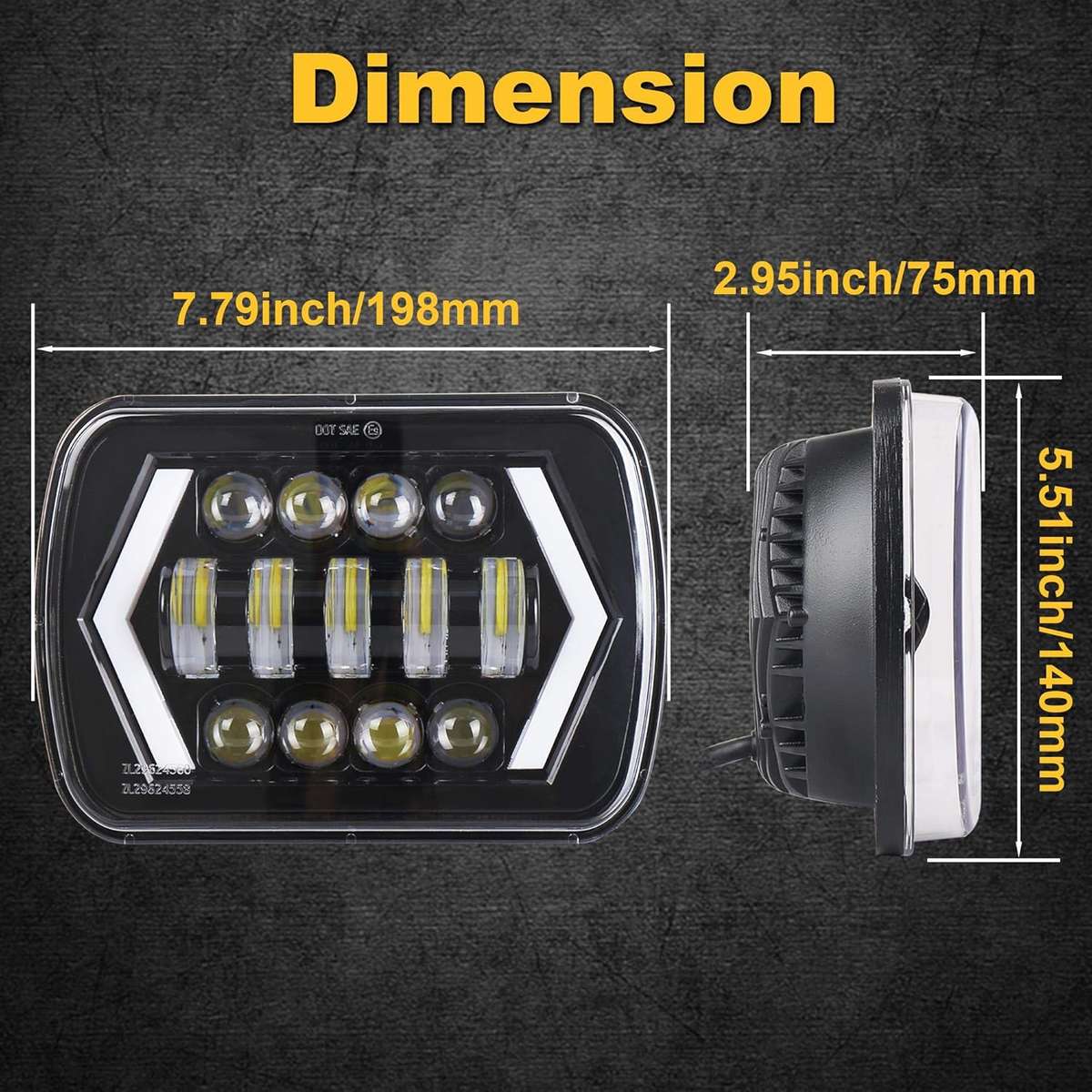 Car Lights Model Arrowshaped Light 2Pcs