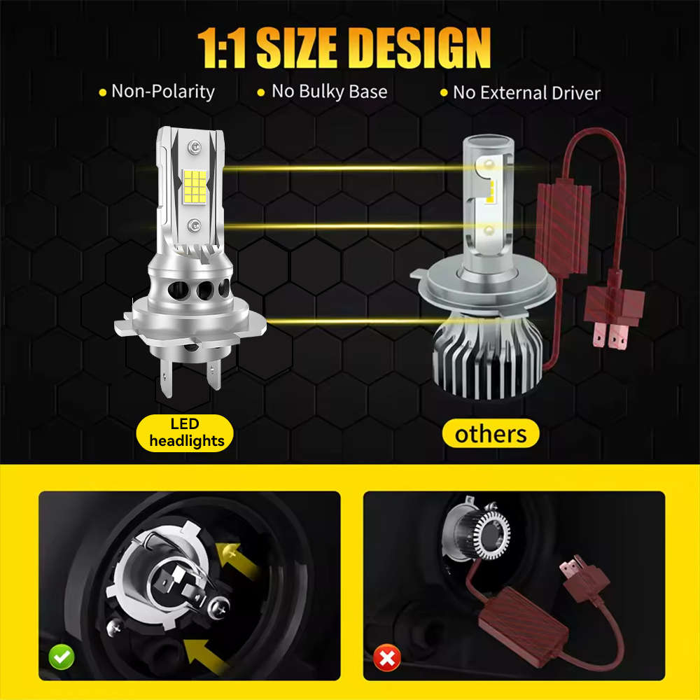 Car Lights Color 6500K X5H7 Storage 2Pcs