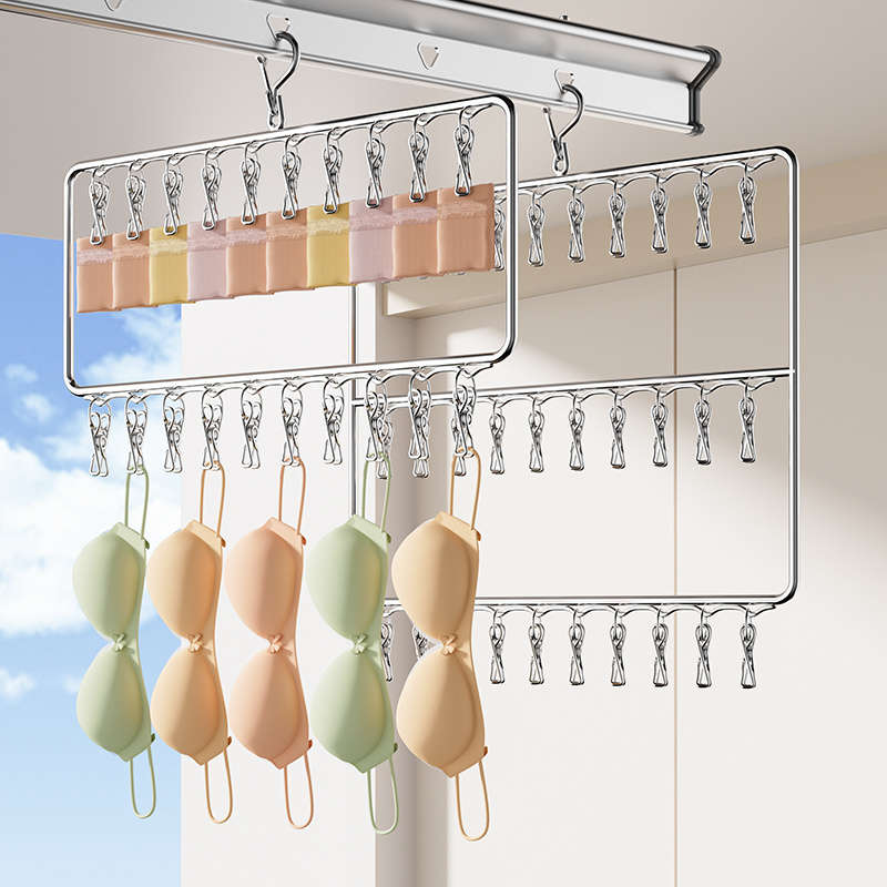 Clothes Rack Double Layer 20 Clips Quantity 6Pcs