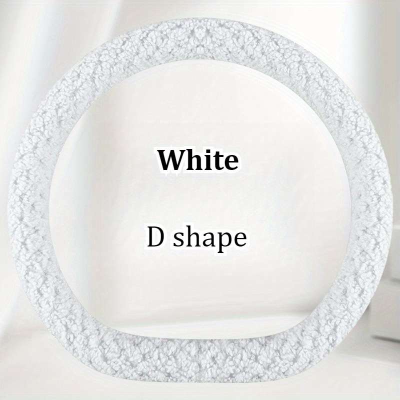Car Steering Wheel Cover White Model D Shape
