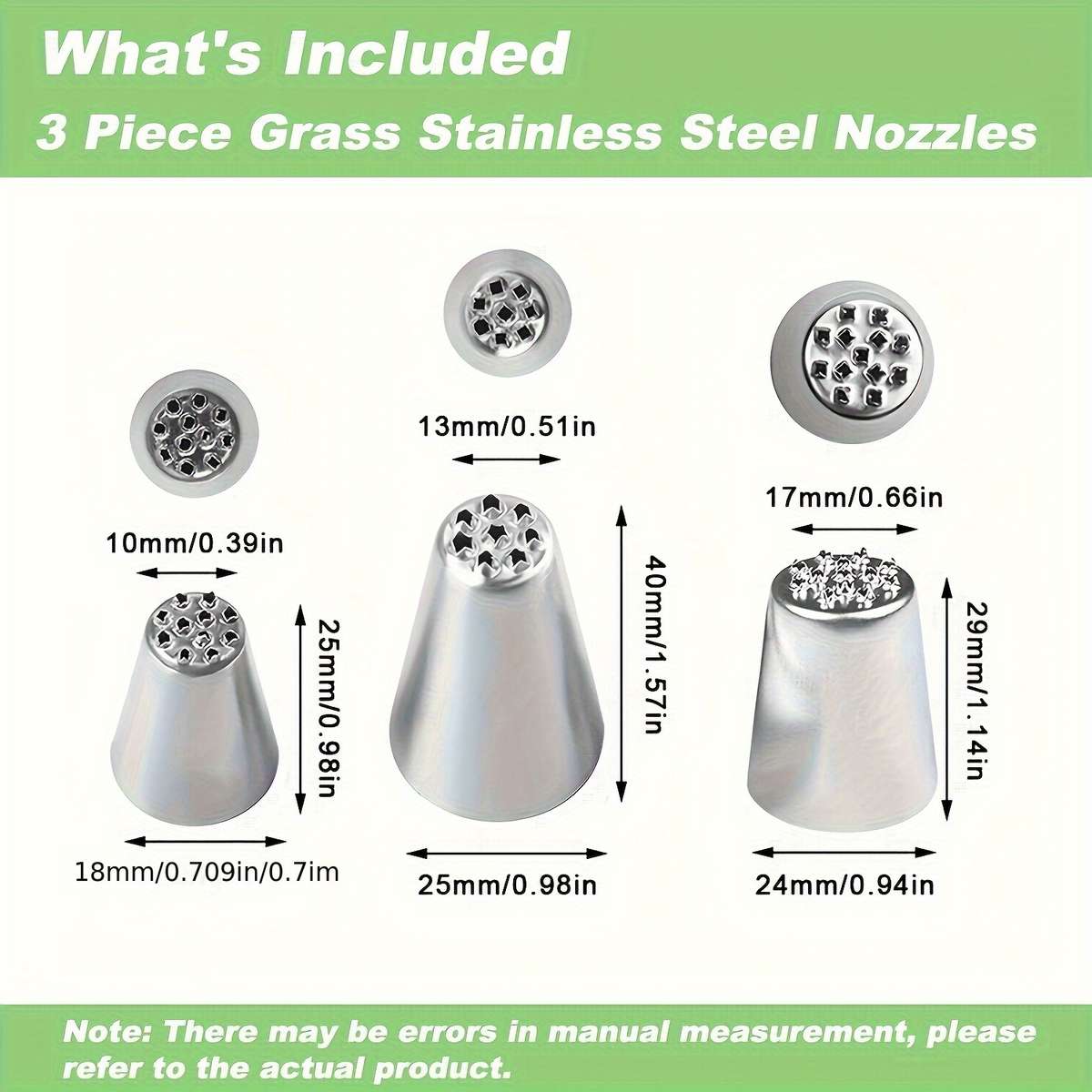 Piping Nozzle Items 3Pcs Cream Decorative Nozzle