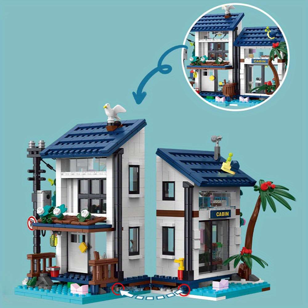 3D Building Model Puzzle Set Color Multicolored