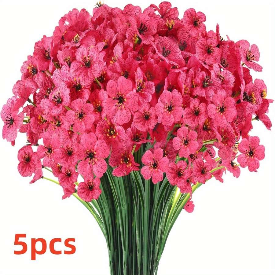 Simulated Flower Color Red Quantity5Pcs