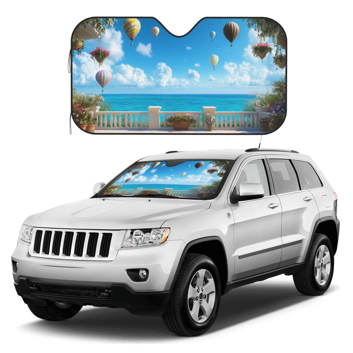 Car Sun Shades Color White Size M