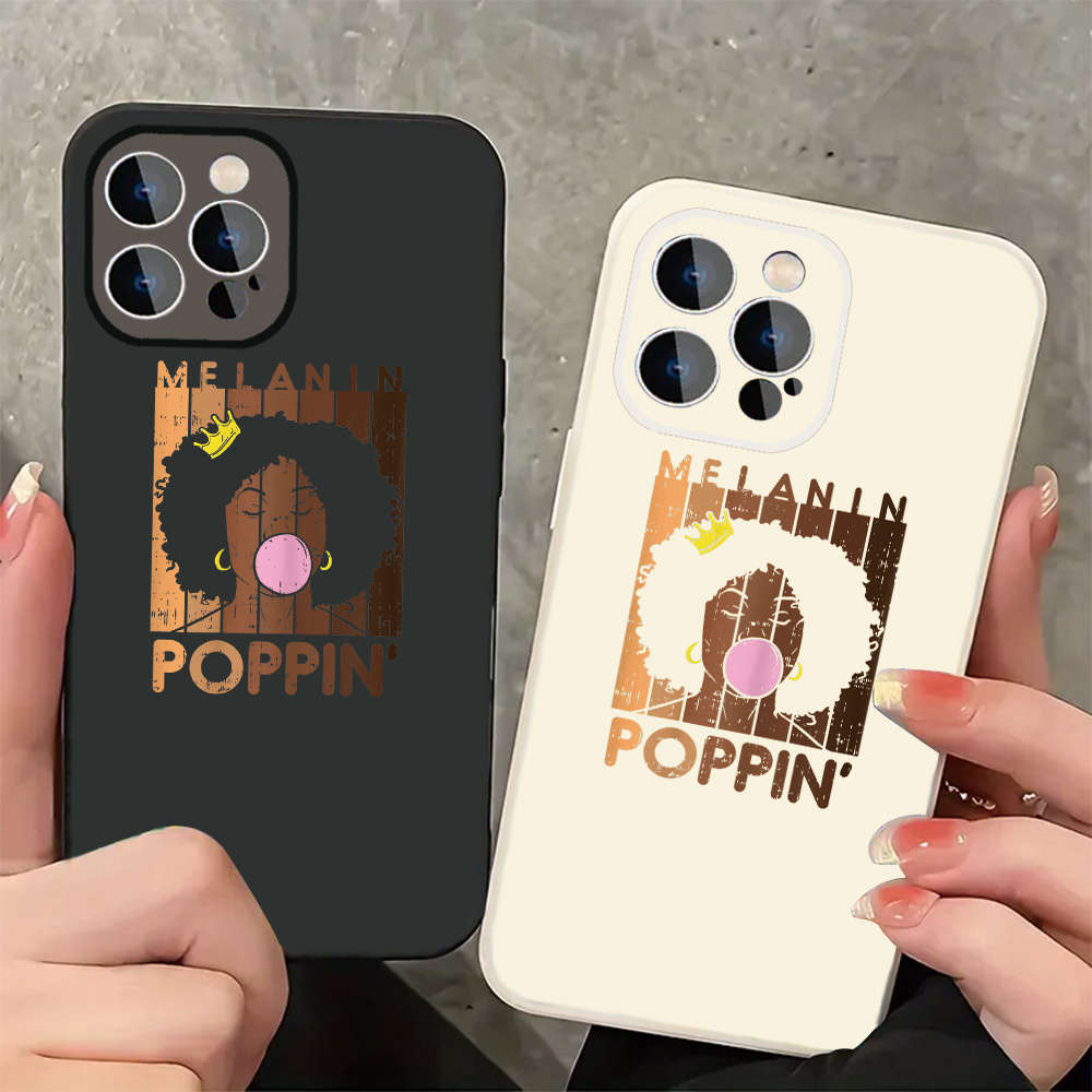 1Pc Black For iPhone 14 Melanin Queen Style African Phone Case