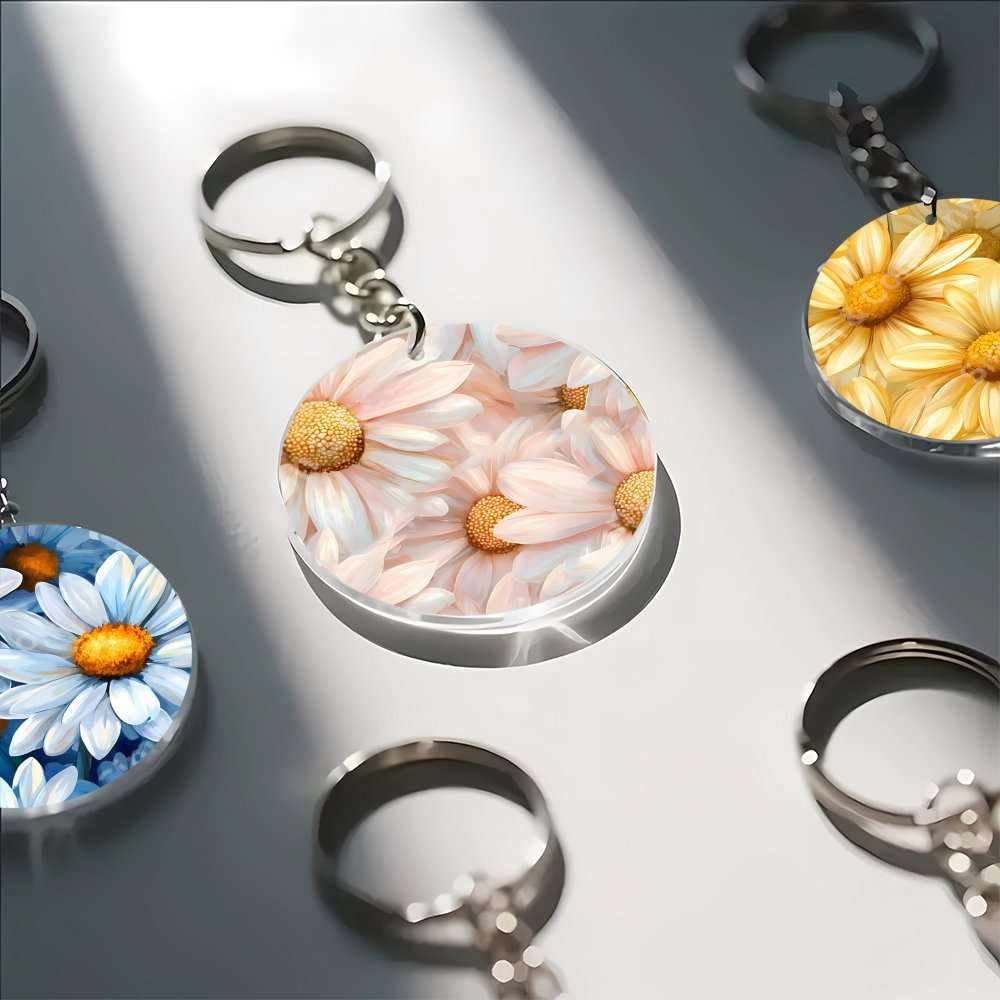 Minimalist Artistic Polished 97X1 97Inch Acrylic Round Keychains For Travel