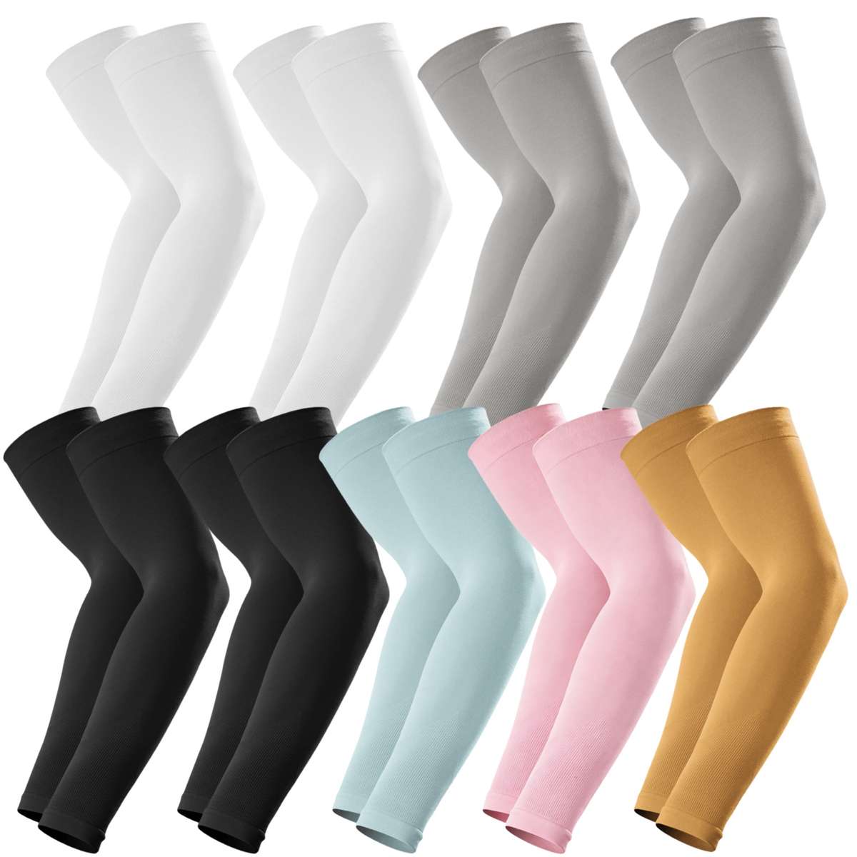 Sunscreen Sleeves Color 5 Pairs Black 4 Pairs White