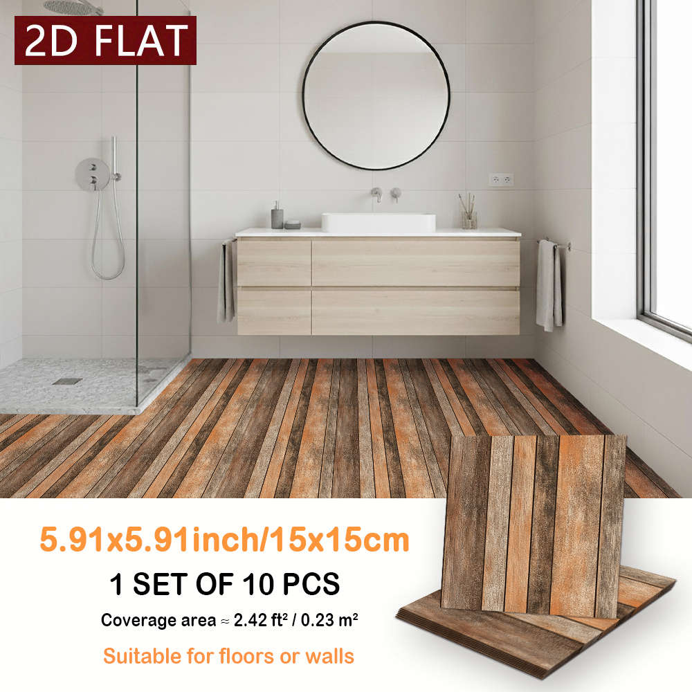 Self Adhesive Floor Stickers 5.91X5.91Inch15X15Cm 10Pcs