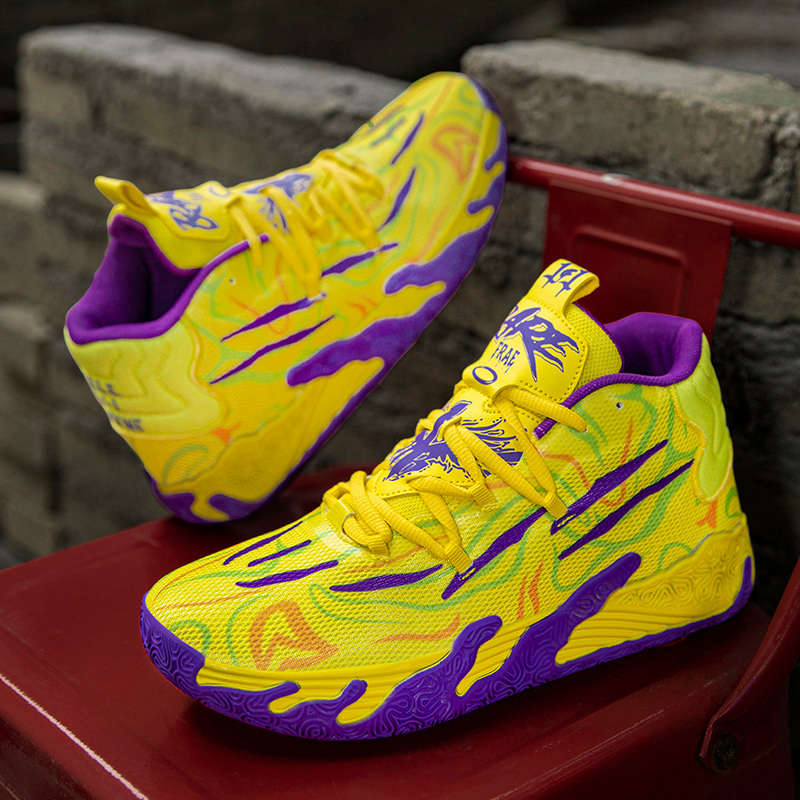 Sneakers Yellow Purple Size Uk 7