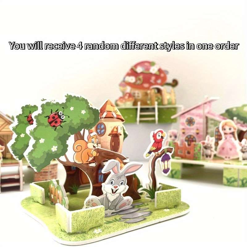 Building Toy Architectural Model Toy Set Model Random Quantity 4 Pcs