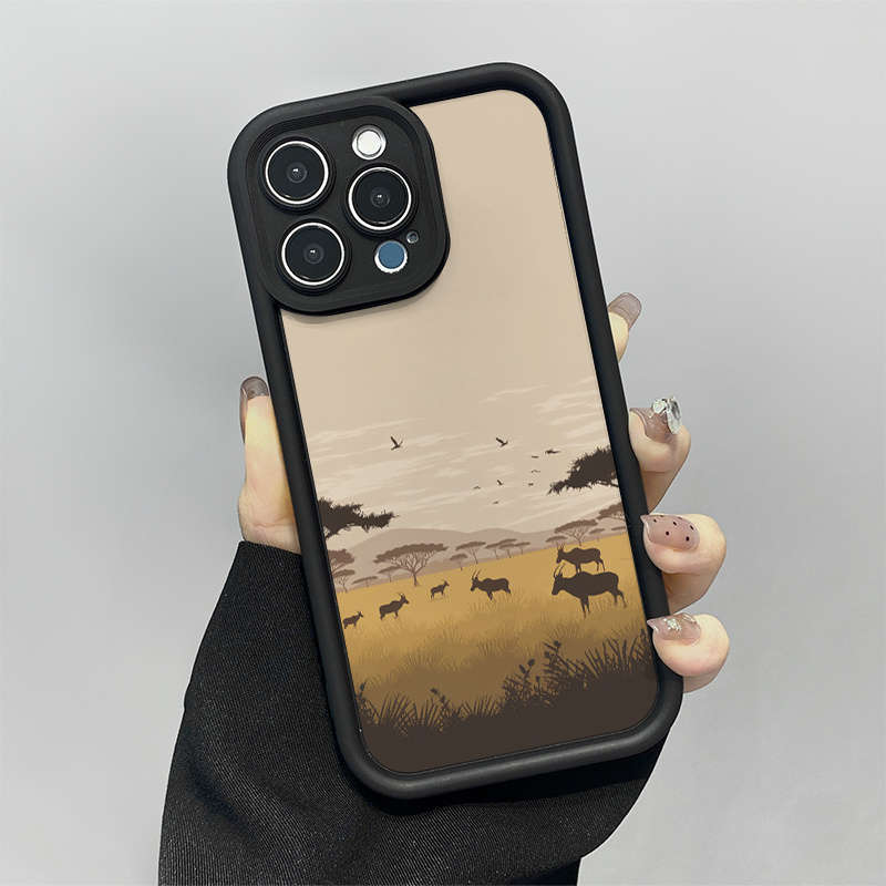 1Pc Mixed Color For iPhone 15 Pro Max African Savanna Wildlife Phone Case